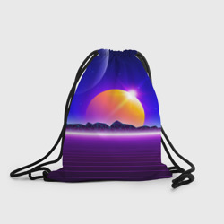 Рюкзак-мешок 3D Mountains - sun - space - vaporwave