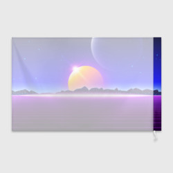 Флаг 3D Mountains - sun - space - vaporwave - фото 2