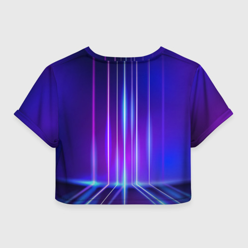 Женская футболка Crop-top 3D Neon glow - vaporwave - strips, цвет 3D печать - фото 2
