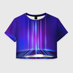 Женская футболка Crop-top 3D Neon glow - vaporwave - strips