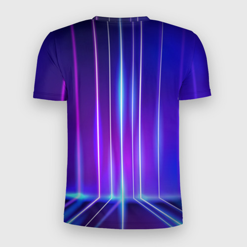 Мужская футболка 3D Slim Neon glow - vaporwave - strips, цвет 3D печать - фото 2