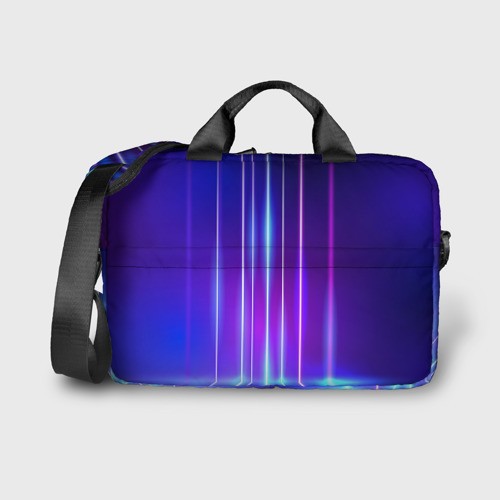 Сумка для ноутбука 3D Neon glow - vaporwave - strips, цвет 3D печать
