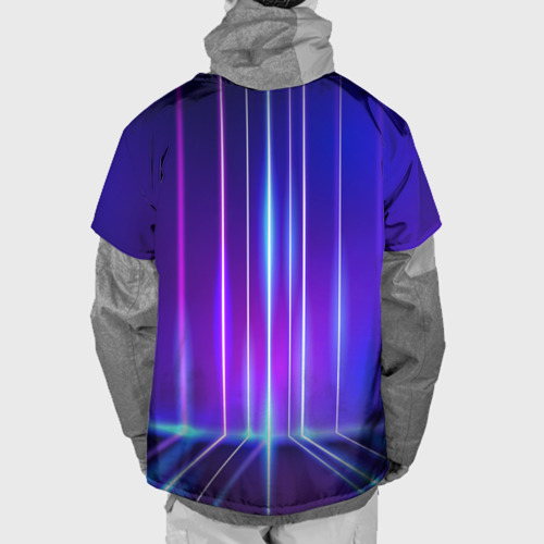 Накидка на куртку 3D Neon glow - vaporwave - strips, цвет 3D печать - фото 2