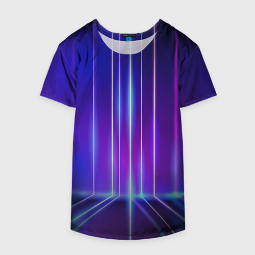 Накидка на куртку 3D Neon glow - vaporwave - strips, цвет 3D печать - фото 4