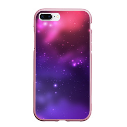 Чехол для iPhone 7Plus/8 Plus матовый Разноцветный космос - неоновое свечение