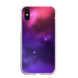 Чехол для iPhone XS Max матовый Разноцветный космос - неоновое свечение