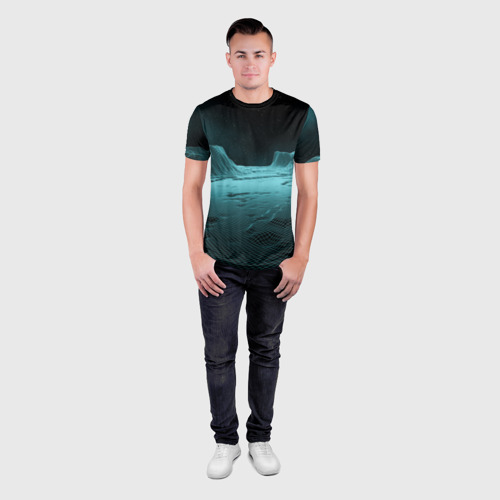 Мужская футболка 3D Slim Space landscape - vaporwave, цвет 3D печать - фото 4