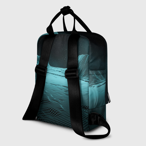 Женский рюкзак 3D с принтом Space landscape - vaporwave, вид сзади #1