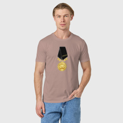 Мужская футболка хлопок Медаль кошко мать года - фото 2