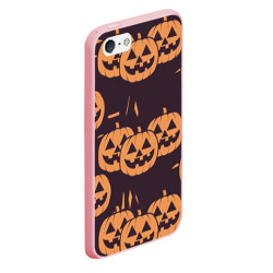 Чехол для iPhone 5/5S матовый Фонарь джек в грандж стиле halloween тыква cartoon - фото 2