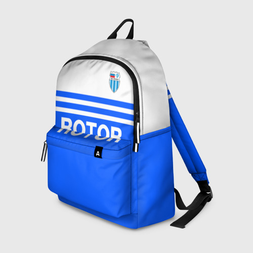 Рюкзак 3D с принтом ФК Ротор - синии линии, вид спереди #2