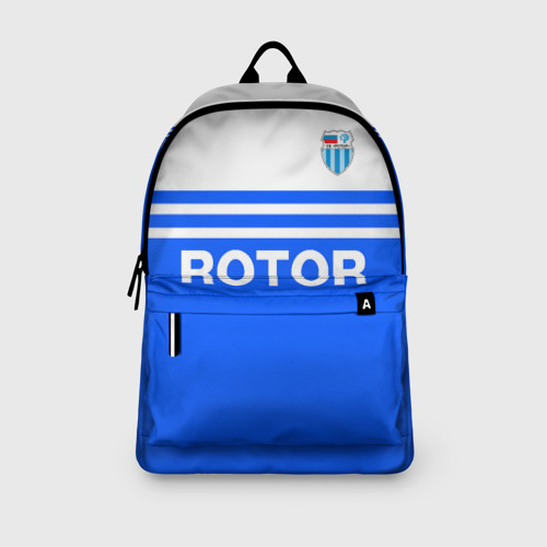 Рюкзак 3D с принтом ФК Ротор - синии линии, вид сбоку #3