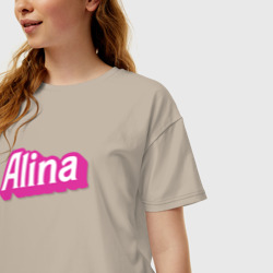 Женская футболка хлопок Oversize Алина в стиле барби - фото 2