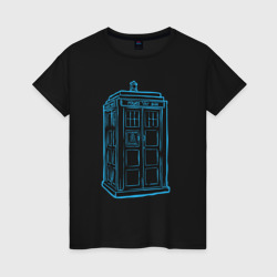 Женская футболка хлопок Black tardis