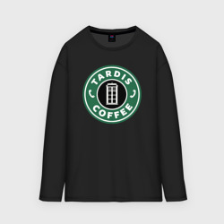 Мужской лонгслив oversize хлопок Tardis coffee