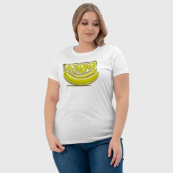 Футболка с принтом Fresh banana для женщины, вид на модели спереди №4. Цвет основы: белый