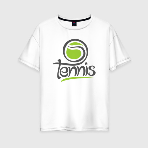 Женская футболка хлопок Oversize Tennis ball, цвет белый