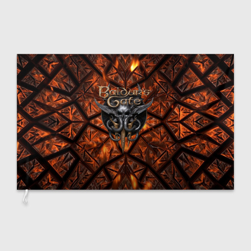 Флаг 3D Baldurs Gate 3 logo  fire - фото 3