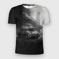 Мужская футболка 3D Slim Мощный танк 