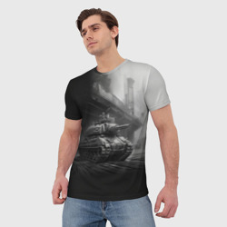 Мужская футболка 3D Мощный танк  - фото 2