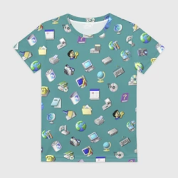 Женская футболка 3D Окна 98 паттерн