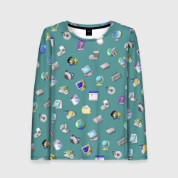 Женский лонгслив 3D Окна 98 паттерн