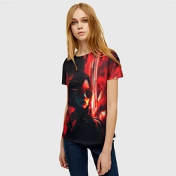 Женская футболка 3D Девушка в огнях ночного города  - фото 2