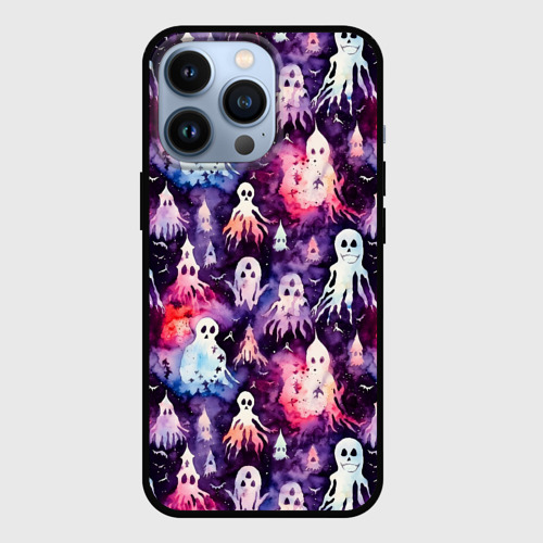 Чехол для iPhone 13 Pro с принтом Хэллоуин Акварельные привидения, вид спереди #2