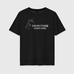 Женская футболка хлопок Oversize Studio Ghibli logo