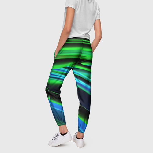 Женские брюки 3D Green  geometry abstract, цвет 3D печать - фото 4