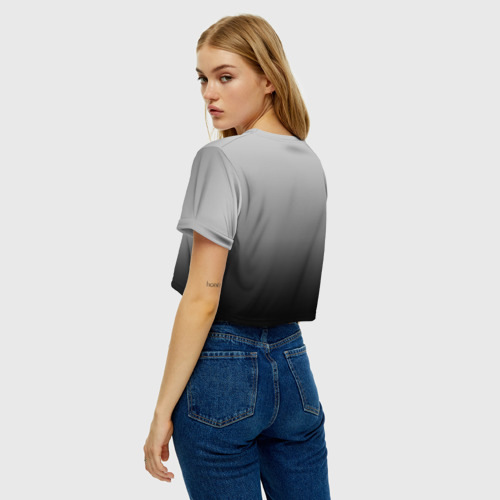Женская футболка Crop-top 3D 50 shades of grey, цвет 3D печать - фото 5