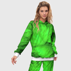 Женский костюм с толстовкой 3D Зеленая  объемная   абстракция - фото 2
