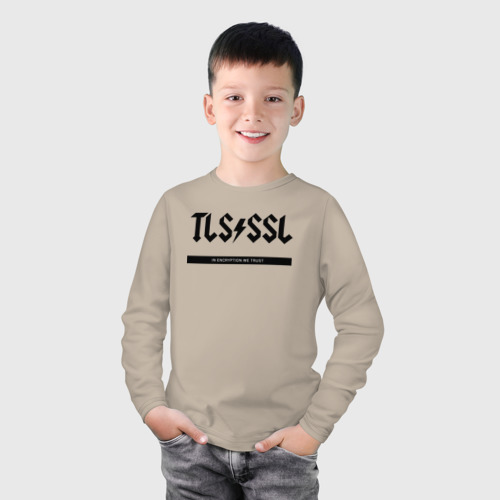 Детский лонгслив хлопок с принтом TLS/SSL, фото на моделе #1