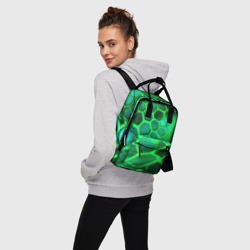 Женский рюкзак 3D Зеленые   неоновые соты - фото 2