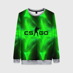 Женский свитшот 3D CSGO  green  logo