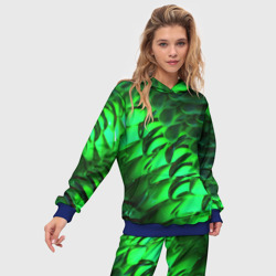 Женский костюм с толстовкой 3D Зеленая   объемная текстура - фото 2