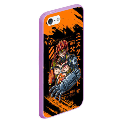 Чехол для iPhone 5/5S матовый Киборг Юстасс Кид - One Piece, цвет сиреневый - фото 3