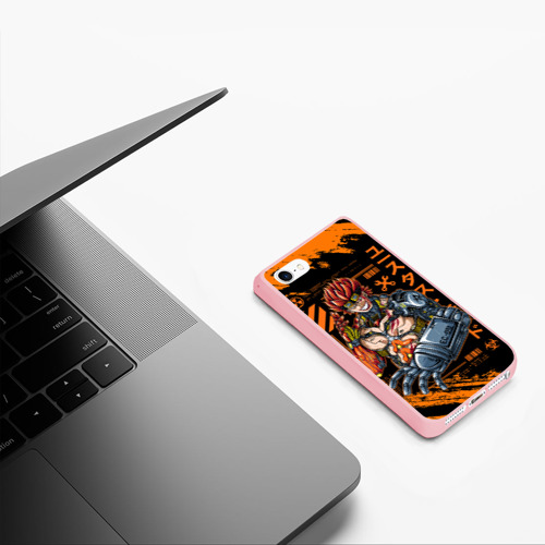 Чехол для iPhone 5/5S матовый Киборг Юстасс Кид - One Piece, цвет баблгам - фото 5