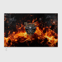 Флаг 3D Baldurs  Gate 3 fire  logo