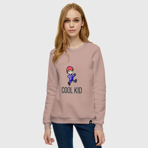 Женский свитшот хлопок Cool kid, цвет пыльно-розовый - фото 3