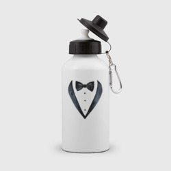 Бутылка спортивная Смокинг черный акварельный костюм