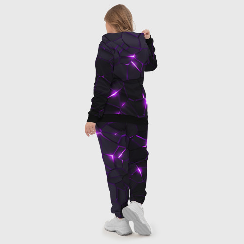Женский костюм 3D Неоновые плиты с фиолетовым свечением, цвет черный - фото 6