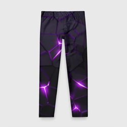 Детские леггинсы 3D Неоновые плиты с фиолетовым свечением