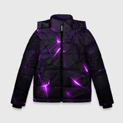 Зимняя куртка для мальчиков 3D Неоновые плиты с фиолетовым свечением
