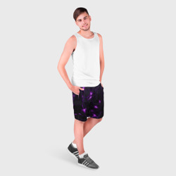 Мужские шорты 3D Неоновые плиты с фиолетовым свечением - фото 2