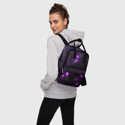 Женский рюкзак 3D Неоновые плиты с фиолетовым свечением - фото 2