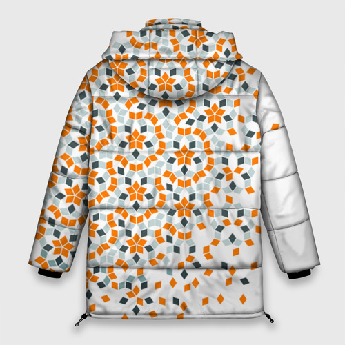 Женская зимняя куртка Oversize Плитки Пенроуза в оранжево серой палитре, цвет светло-серый - фото 2