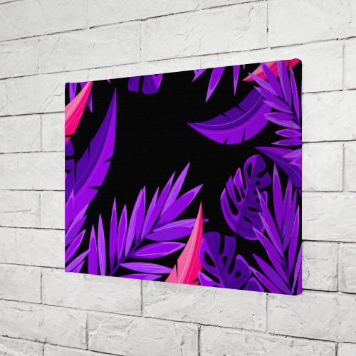 Холст прямоугольный Floral composition - neon, цвет 3D печать - фото 3