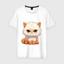 Мужская футболка хлопок Злой пушистый кот