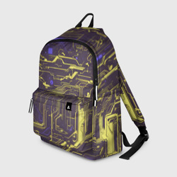 Рюкзак 3D Кибер схемы Жёлтый и фиолетовый